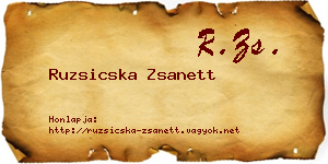 Ruzsicska Zsanett névjegykártya